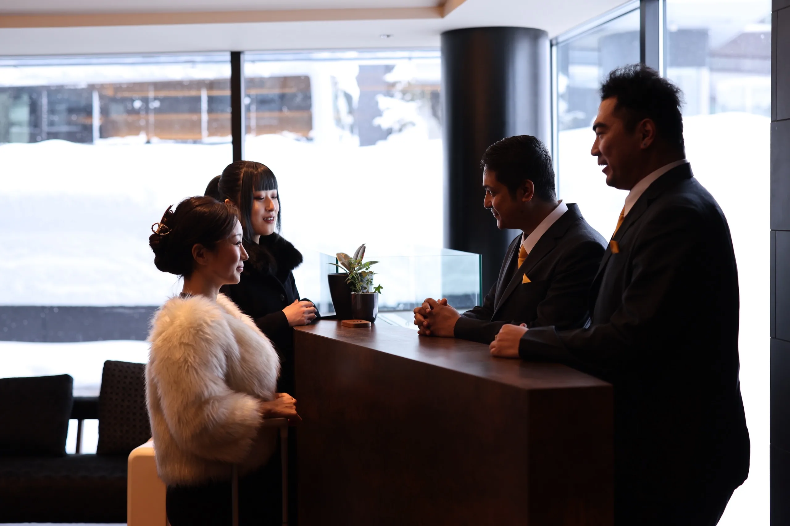 Front desk welcome at HOTELA Niseko